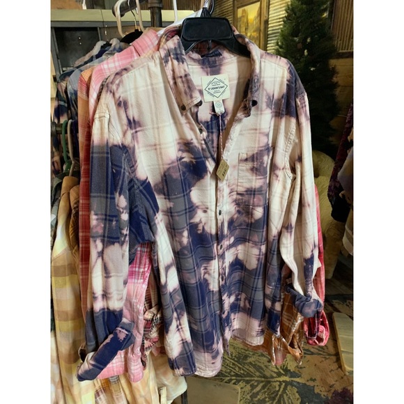 Tops - Vintage hand dyed flannel